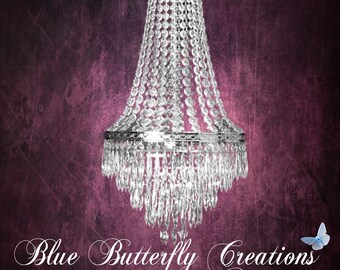 Chandelier overlay, Silver crystal chandelier, Pendant light overlay, Wedding Engagement photo composite