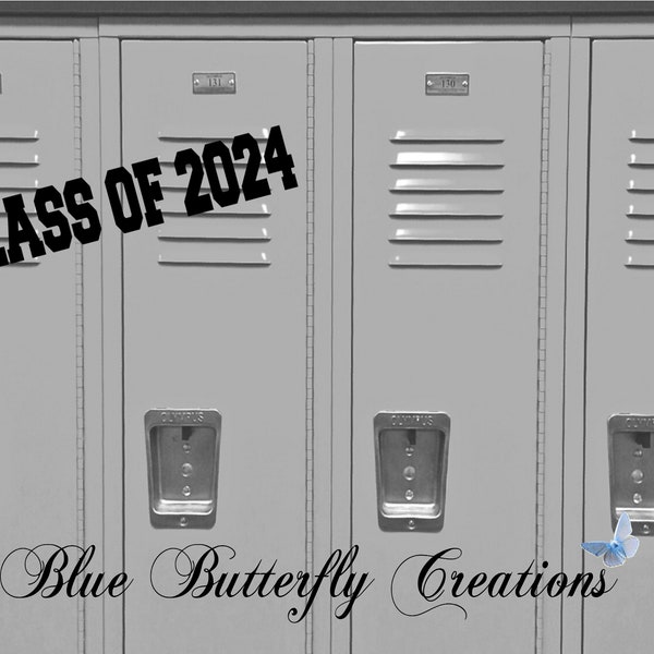 Class of 2024 silver gray lockers,  Senior Class 2024 photo background, Graduation invitation background, Graduation announcement background