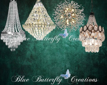 Chandelier overlay, Pendant light overlay,  Crystal chandeliers, Gold Silver chandelier, Wedding photo overlay, Maternity overlay