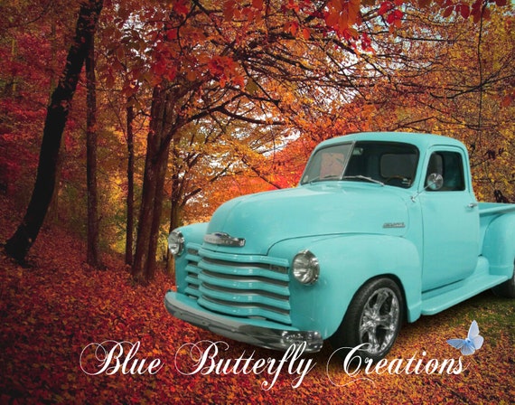 Old Truck Digital Fall Background Vintage Truck Tailgate - Etsy