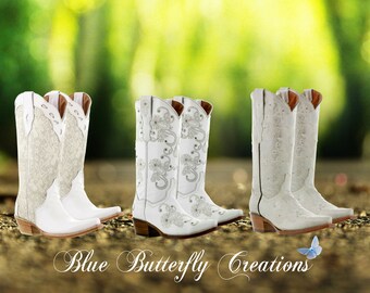 Bridal Cowboy Boots - Etsy Australia