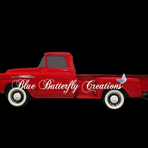 1958 Red Chevy Pickup truck digital PNG, Chevy classic pickup PNG, Antique Chevy PNG, Vintage Chevy Pickup truck, Red 1958 Chevy Pickup image 2
