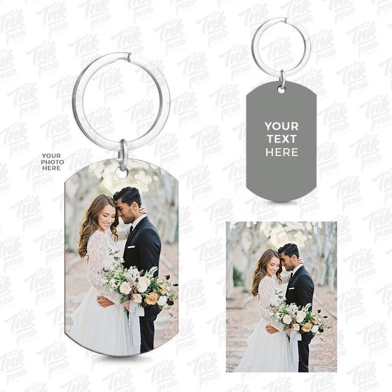 Custom Photo Keychain Custom Dog Tag Keychain Custom Text Keychain