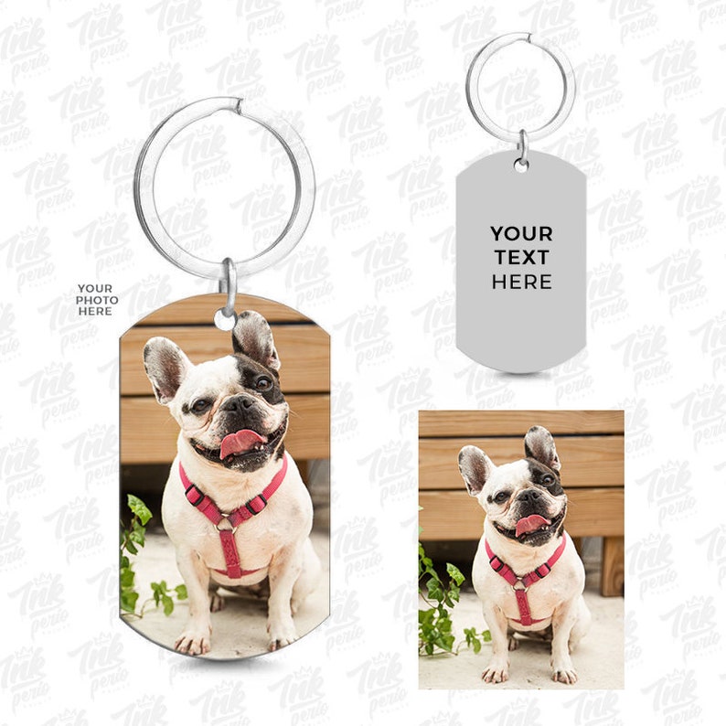 Custom Photo Keychain Custom Dog Tag Keychain Custom Text Keychain