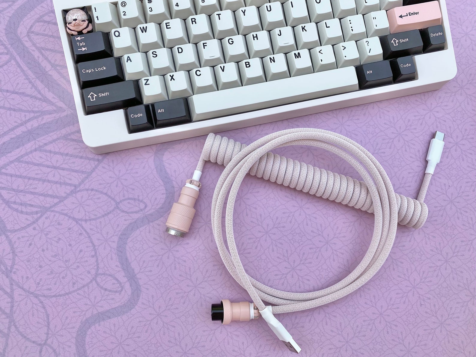Custom Coiled Keyboard USB Cable Ivory Etsy UK