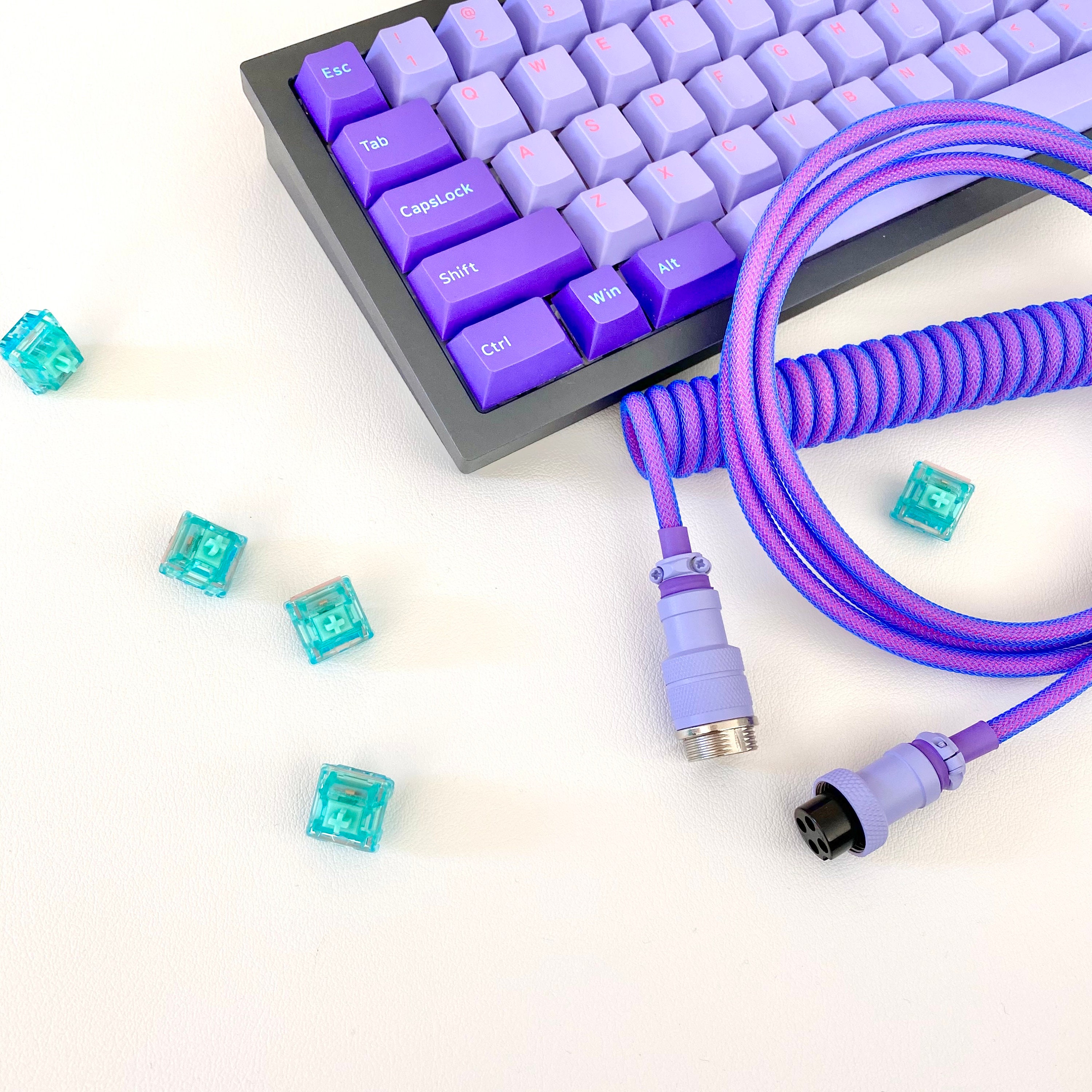 Câble USB à clavier enroulé personnalisé GMK Vaporwave -  France