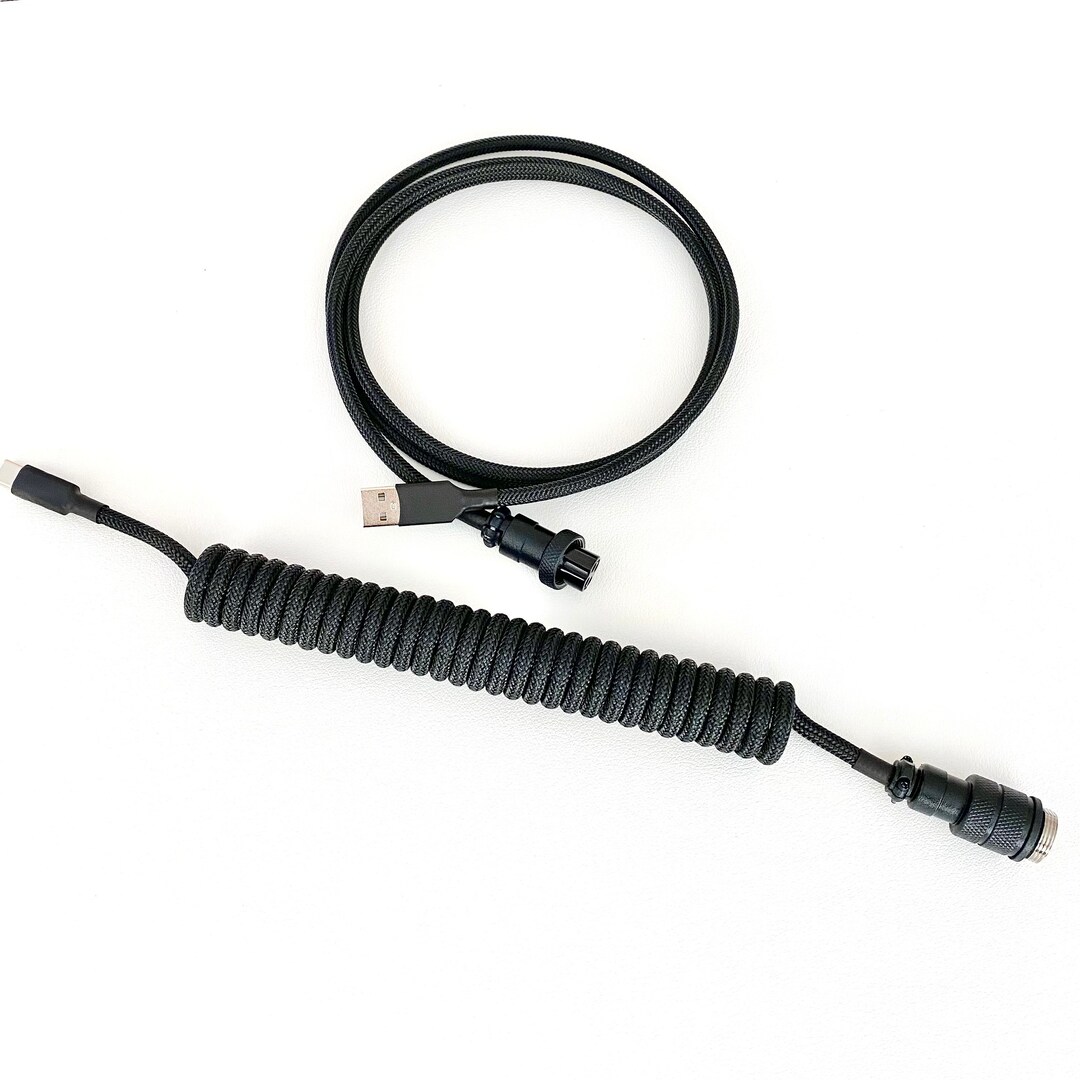 Custom Coiled Keyboard USB Cable Blackout Etsy