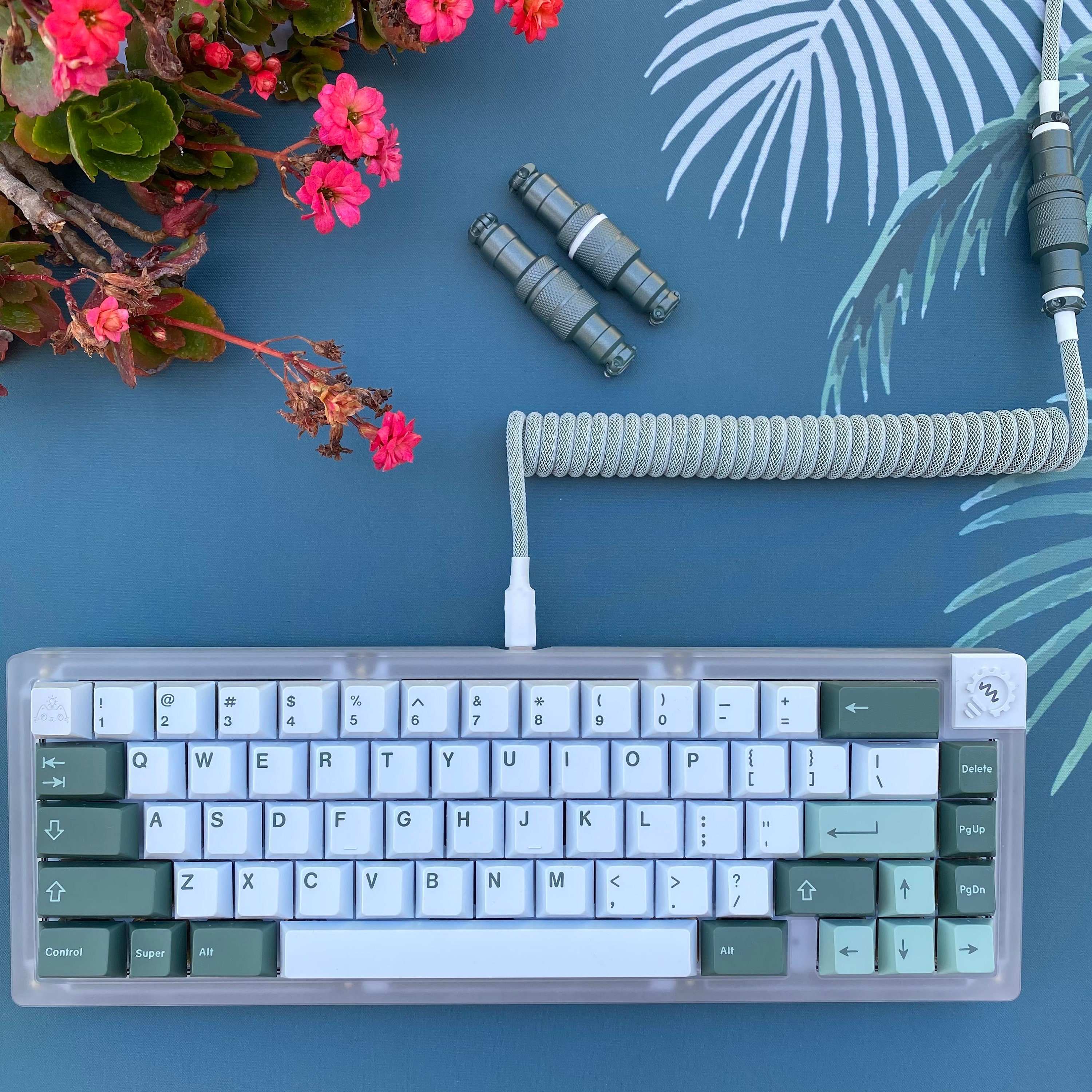 Custom Coiled Keyboard USB Cable with Aviator Connector Etsy