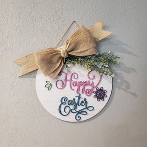 Happy Easter 3D Wooden Decorative Sign