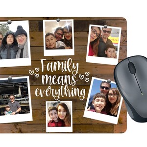Family Means Everything family photo mousepad