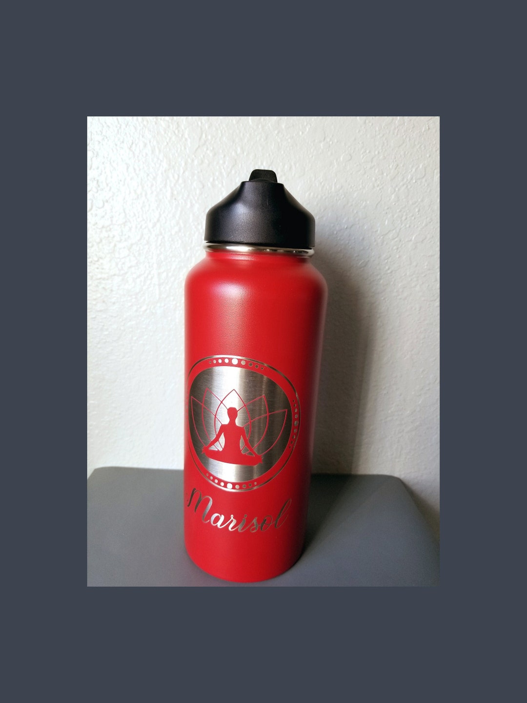 Laser Engraved 32oz Hydro Water Bottle YOGA Lotus II - Etsy