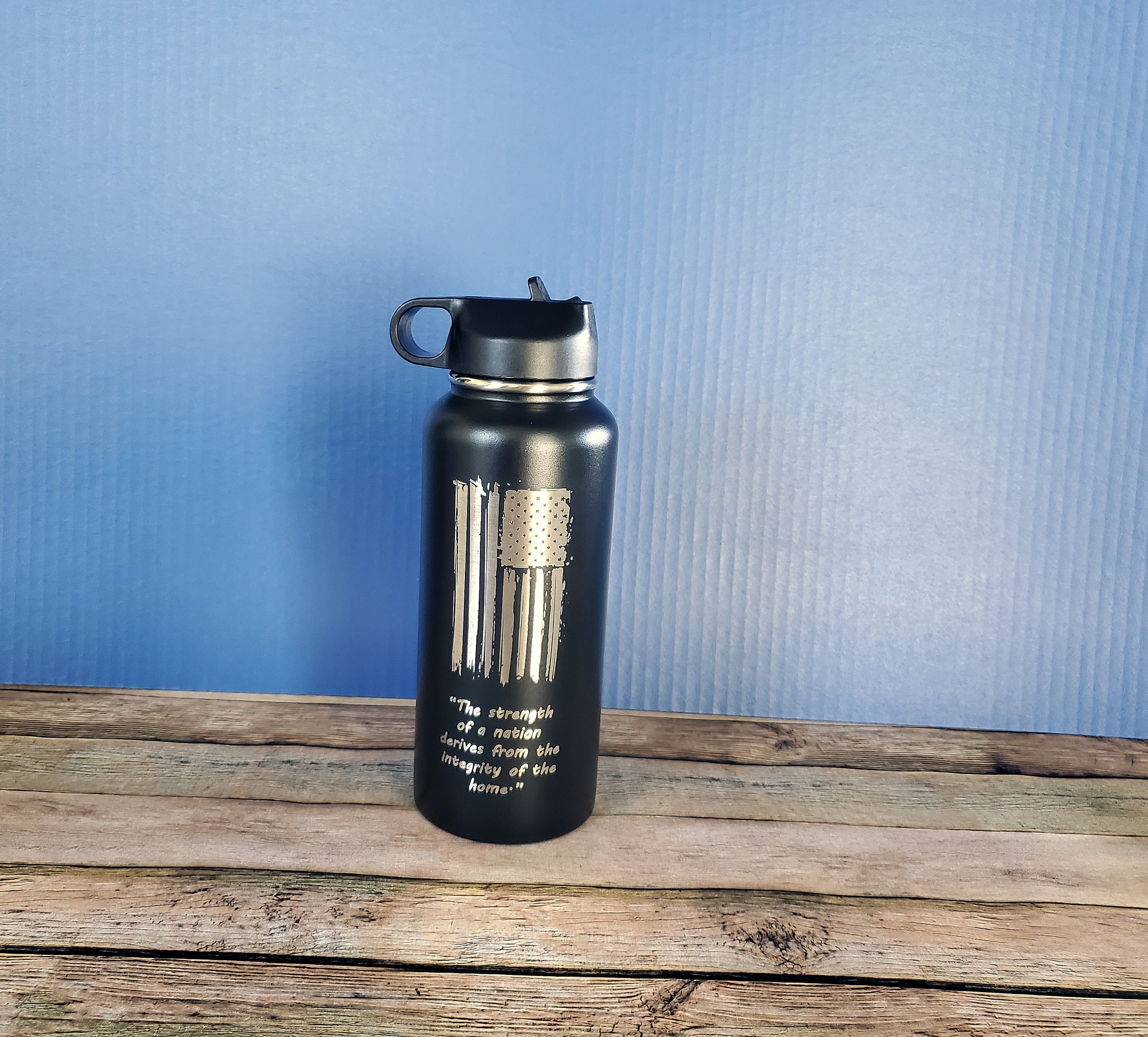 American Flag Laser Engraved 32oz Hydro Water Bottle - Etsy