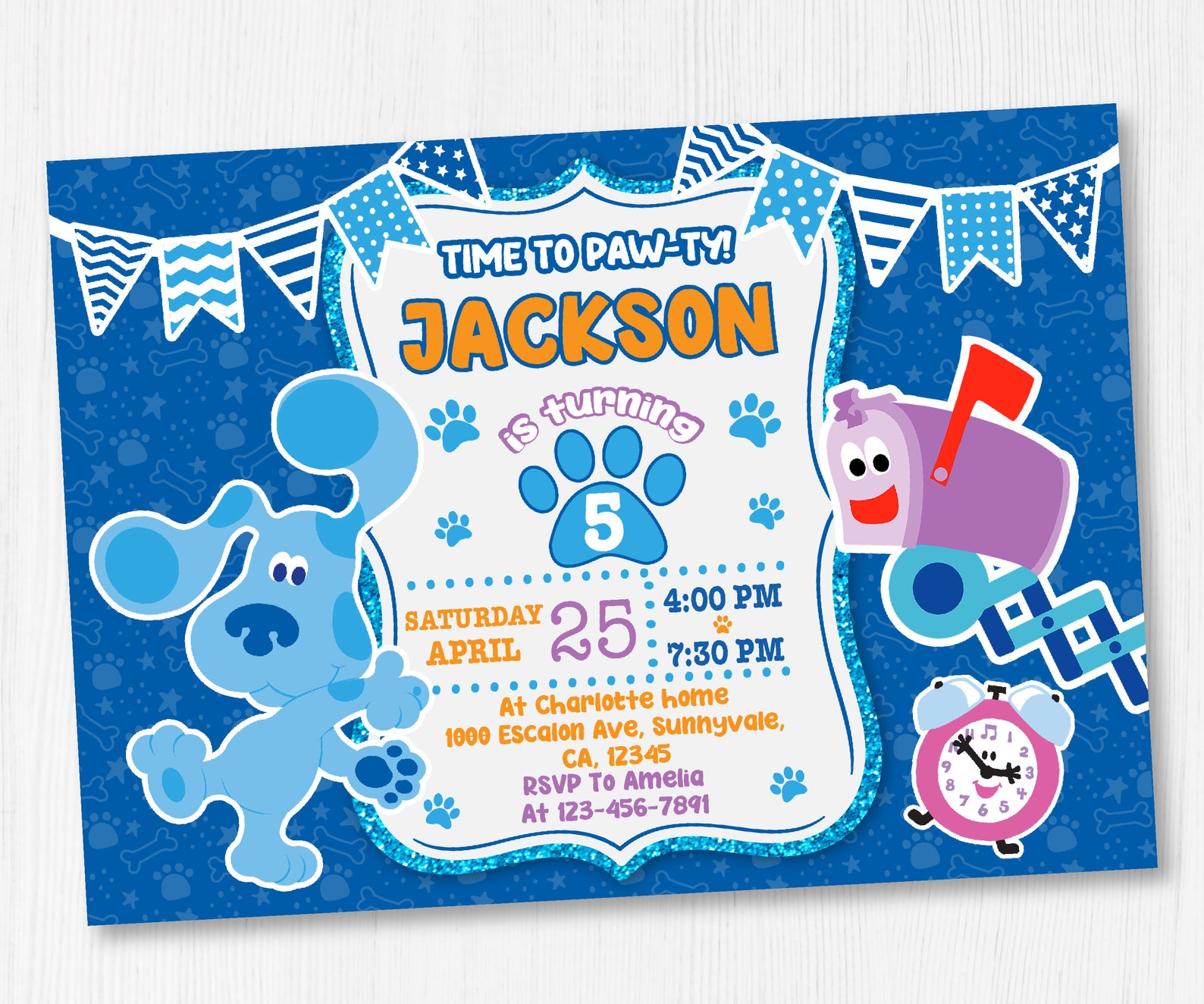 Blue's Clues Birthday Boy Invitation Blues Clues Etsy