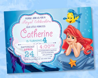 Ariel Invitations Etsy