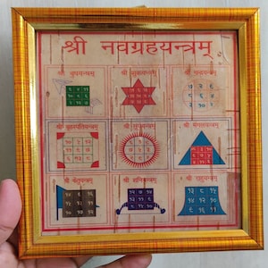 Navgrah Yantra Yantram Nav Graha For All 9 Planet Yantra Energized on Bhoj Patra