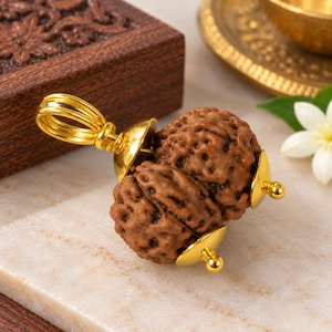 Gauri Gouri Gowri Shankar Rudraksha Pendent Java Origin Lab Certified
