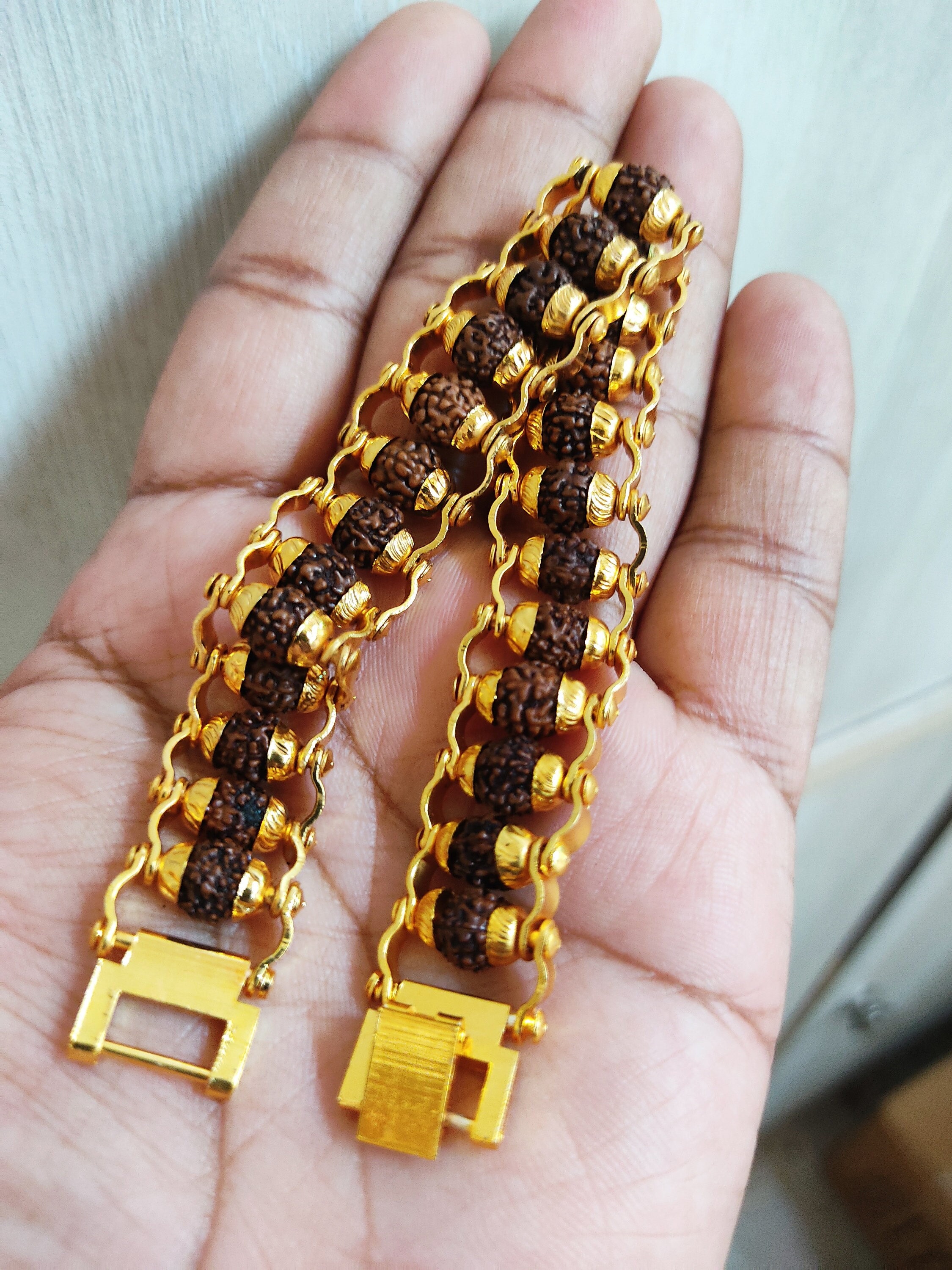Numeroastro - Rudraksha Bracelet In Designer Gold Plated Metal For Men &  Women(1 Pc)