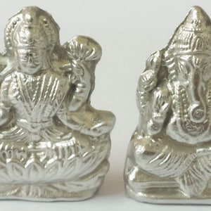 Parad Laxmi Ganesh Idol Statue God Goddess Of Wealth For Diwali Puja