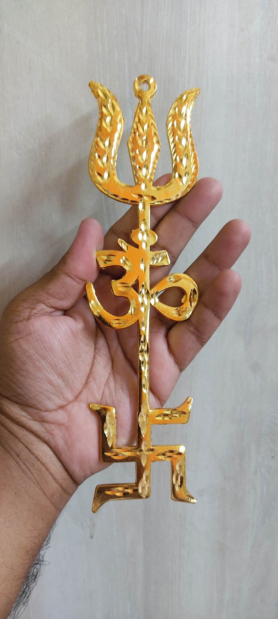 Trishul om swastik locket top