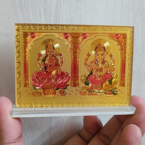 Laxmi Ganesh Fotoständer für Dashboard oder Altar