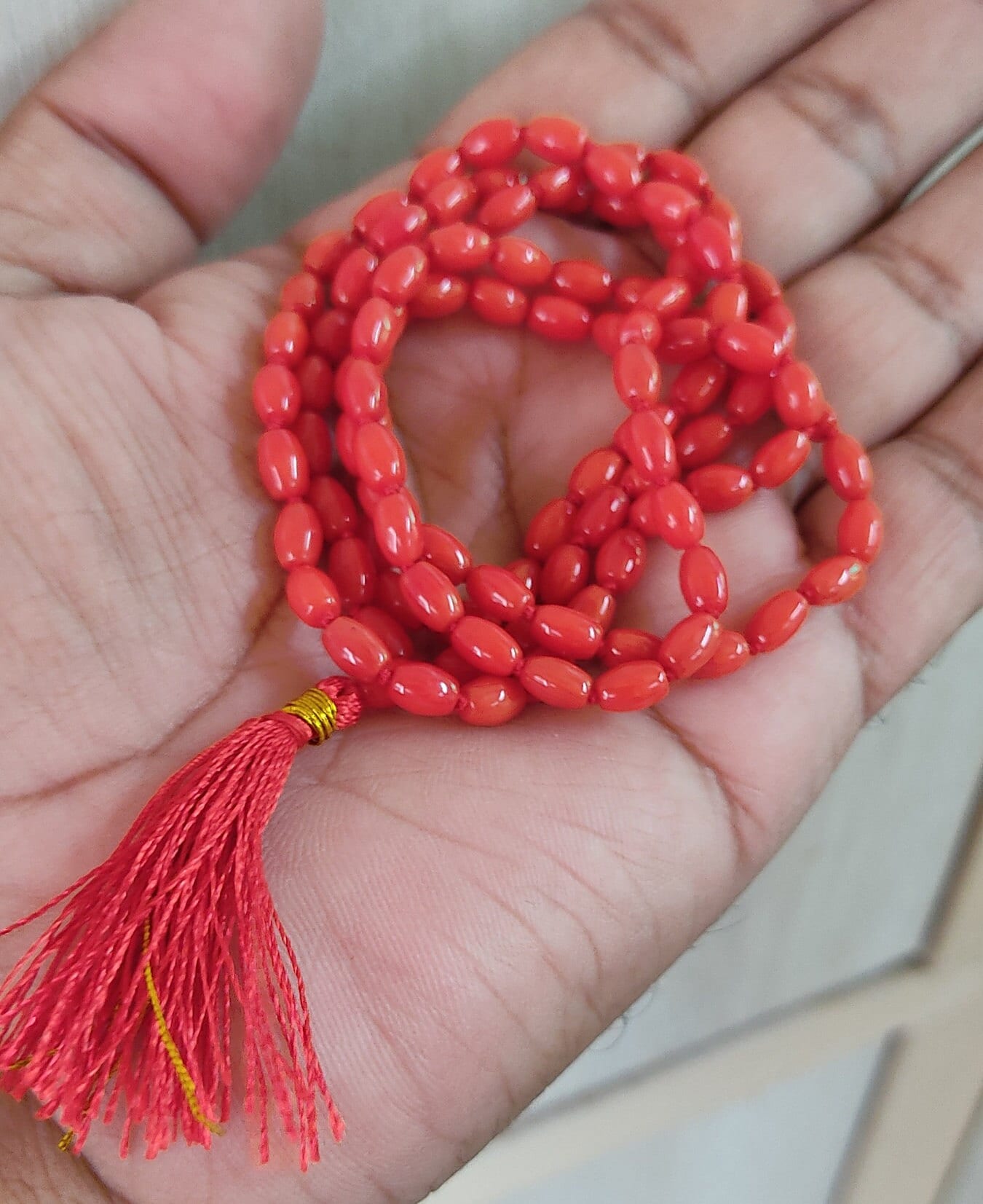 Red coral mala hot sale
