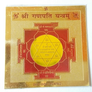 Shri Ganapati yantra get blessing from god of wealth for good luck energized