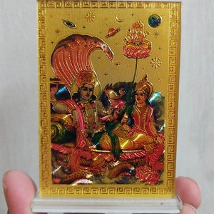 Lord Vishnu Laxmi Lakshmi Narayana Photo Stand Energized