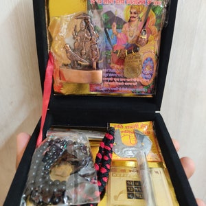Shri Shani Yantra kavach box set Complete shani Niwaran Yantra Energized