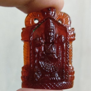 Tirupati Balaji Natural Hessonite Gemstone Gomed Hand Curving small Idol