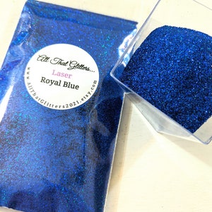 Koningsblauwe laserglitter / Fijne glitter / Oplosmiddelbestendig / Tumbler-glitter / Nail Art-glitter
