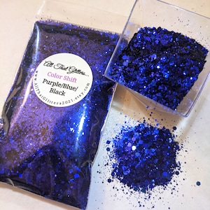 Mudança de cor Roxo/Azul/Preto Glitter/Mistura de Glitter Grosso/Glitter Tumbler/Glitter para Nail Art/Maquiagem para Festival