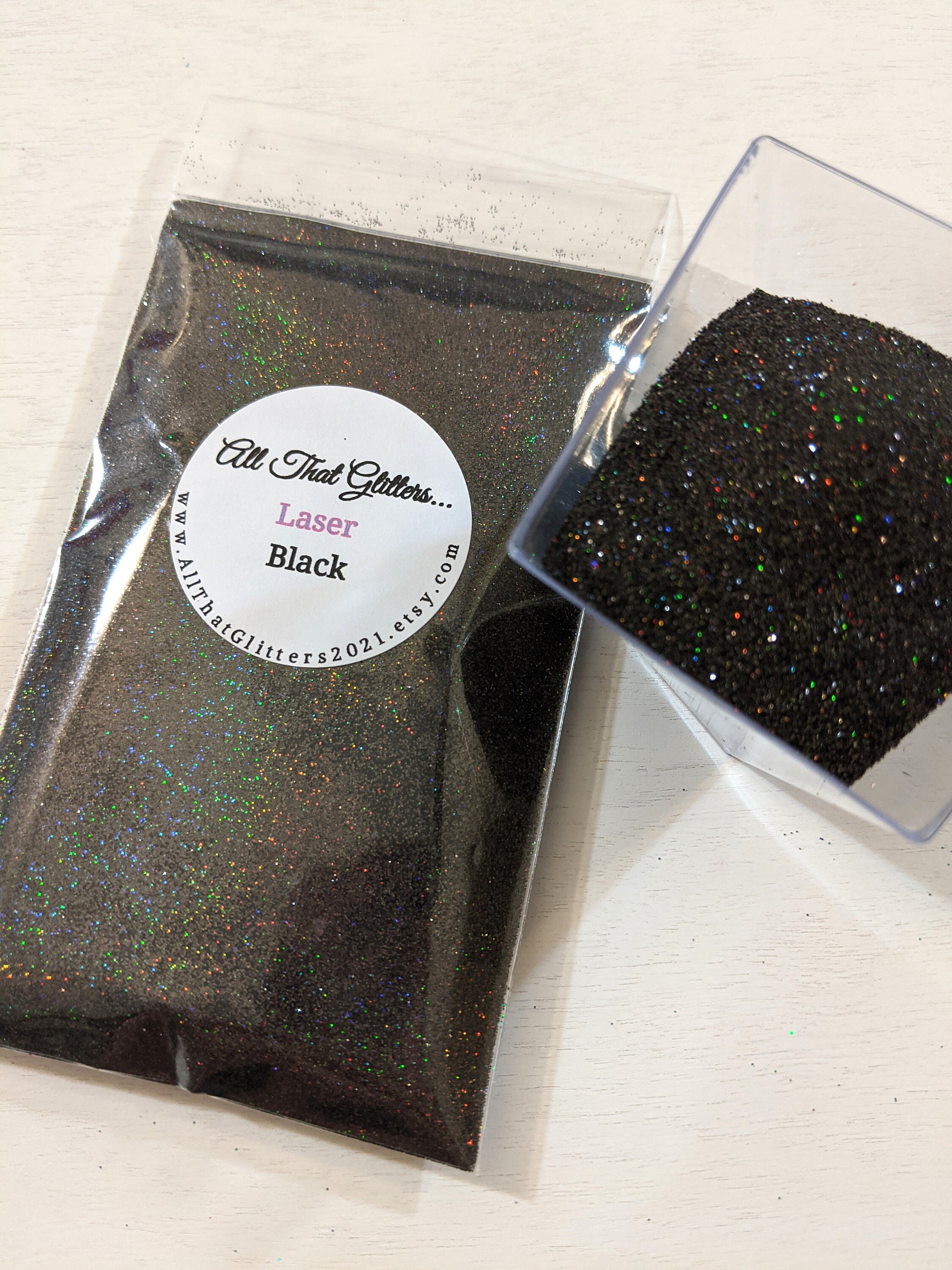 Midnight//pearlescent Black Glitter//fine .015 Hex//solvent  Resistant//tumbler Glitter//nail Glitter//bulk Glitter 