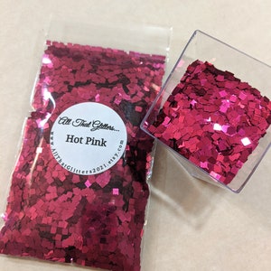 Metallic Hot Pink Square Glitter/ Confetti / Chunky Glitter