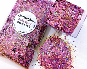 Holografischer &quot;Unicorn Spit&quot; Glitzer / Chunky Glitter Mix / Tumbler Glitter / Nail Art Glitter