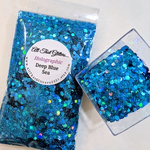 Deep Blue Sea / Holographic Glitter/ Chunky Glitter Mix / Tumbler Glitter / Nail Art Glitter