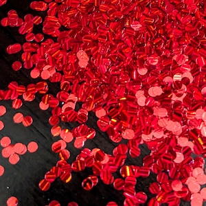Red Laser Glitter / Round Glitter / Solvent Resistant / Tumbler Glitter / Nail Art Glitter