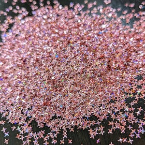Purpurina rosa metalizada de 4 estrellas / Purpurina holográfica de la serie Diamond / Mezcla de purpurina gruesa / Purpurina para vasos / Purpurina para decoración de uñas / Maquillaje para festivales