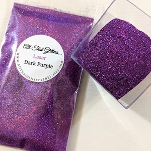 Dark Purple Laser Glitter, High-Sparkle Resin Crafts