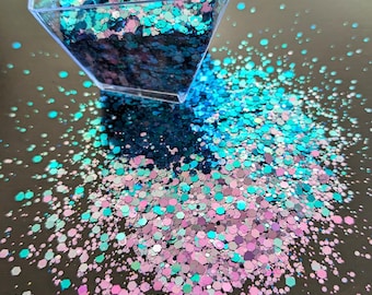 Blau Grün Rosa Color Shift Glitter / Chunky Glitter Mix / Becher Glitzer / Nail Art Glitzer