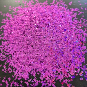 Fushia Purple 4-Star Glitter / Diamond Series Holographic Glitter/ Chunky Glitter Mix / Tumbler Glitter / Nail Art Glitter / Festival Makeup