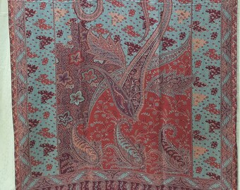 Authentic Yak wool shawl,High quality Pashmina Paisley Reversible shawl,Winter Sofa Throw/Handmade unisex Reversible blanket,Christmasgift