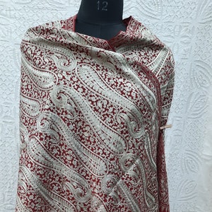 Exclusive Hand Embroidered Pashmina shawls, CASHMERE Wrap,Handmade Wedding shawls, Paisley wrap,gift for Her shawls, evening wedding scarf.