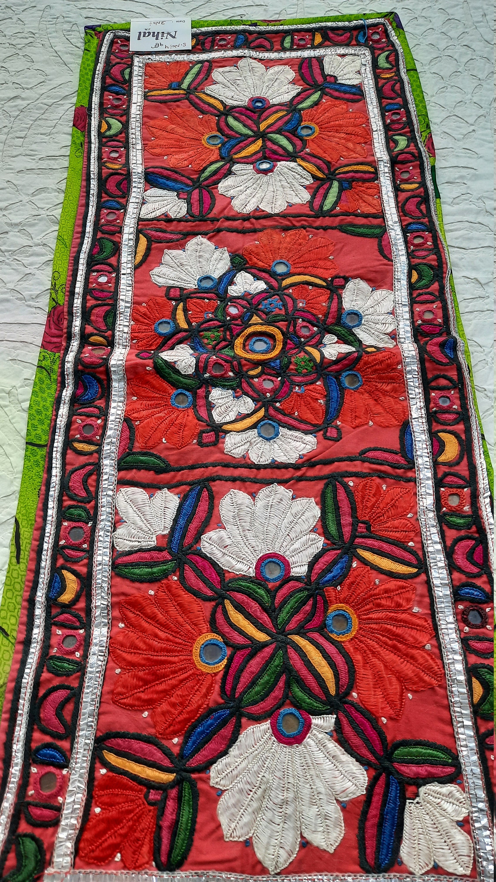 Vintage & Rare Pakistan Hand Embroidered Soof/suzani Table Cloth