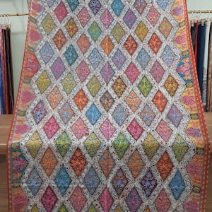 Kalamkari Pure Pashmina Hand Embroidered Shawl,HandPainted Embroidered Pure Cashmere Wrap,Kashmir Wraps,Rich Hippie Wraps,pashmina gift