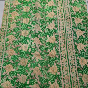 Bohemian Style Vintage Kantha Handmade Reversible Blanket Throw, Kantha Quilt, Cotton Fabric Bohemian Quilt, Quilting Bedcover