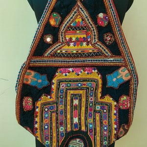 Boho Vintage Sindh Hand Embroidered Hanging College Bag