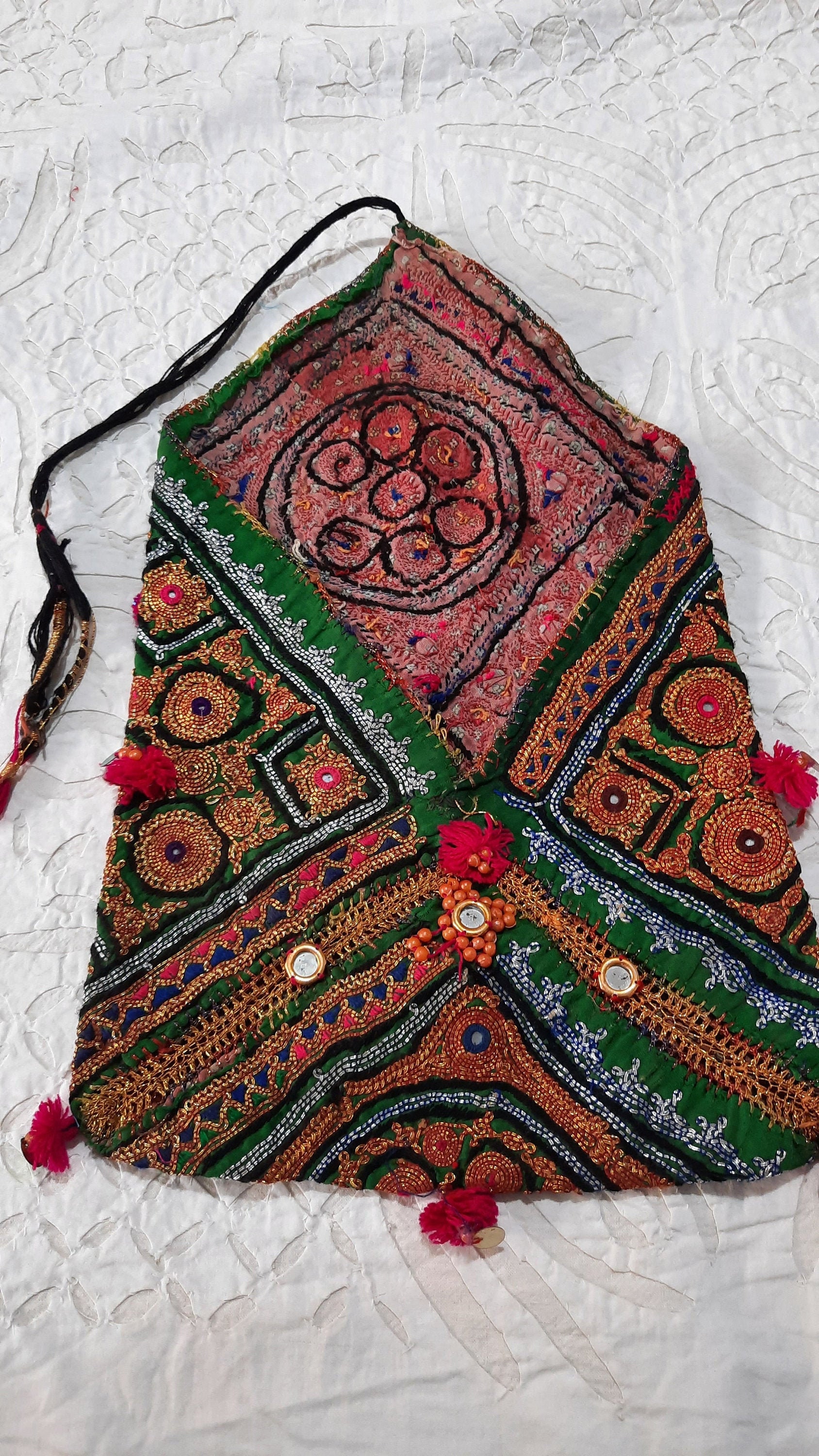 希少！バンジャラ族刺繍長財布&ハンドバッグ　ミラー付き 希少！バンジャラ族刺繍長財布&ハンドバッグミラー付き
