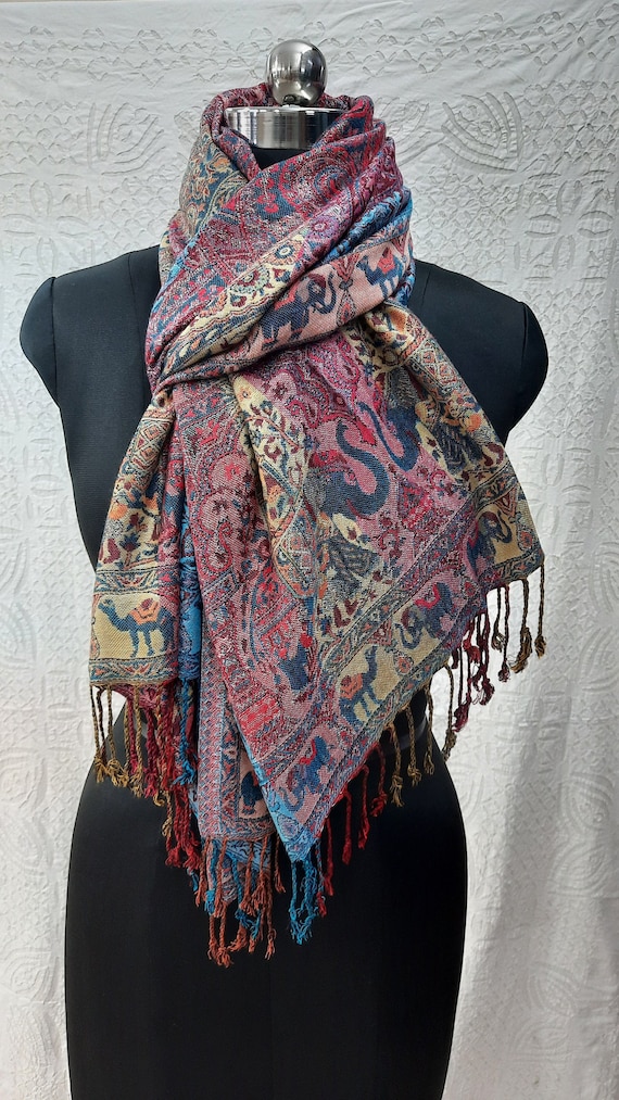 小物 YAK WOOL FRINGE STOLE MIX COLOR YAK WOOL FRINGE STOLE MIX COLOR