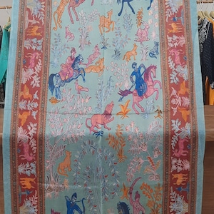 Pure Pashmina Hand Embroidered Shawl,Hand Painted Hunting Pure Cashmere Wrap,Kashmir Wraps,Rich Hippie Wraps,pashmina gift