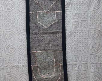 Decorative Patchwork Runner,Indian vintage cotton patchwork table runner, wall hanging, handmade in Rajasthan, embroidered bohemian tapestry